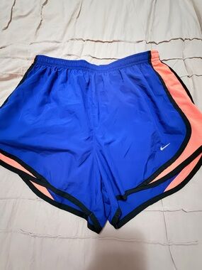 Nike Women’s Royal Blue Athletic Dri-FitShorts with Coral Trim